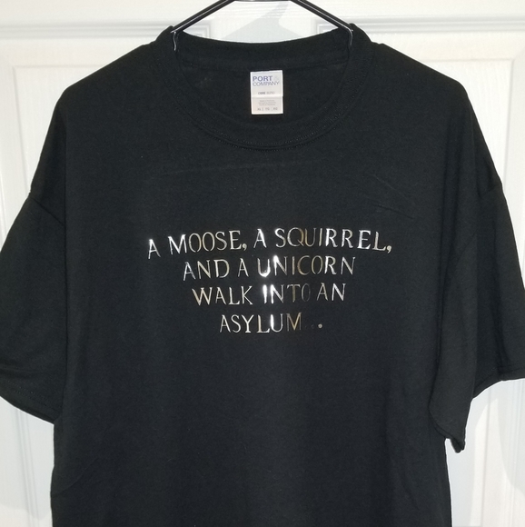 Supernatural Tee: Moose, Squirrel, Unicorn, Asylum - Picture 2 of 3